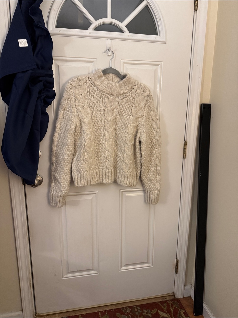American Eagle Outfitters Cable Knit Turtleneck Sweater - Cream